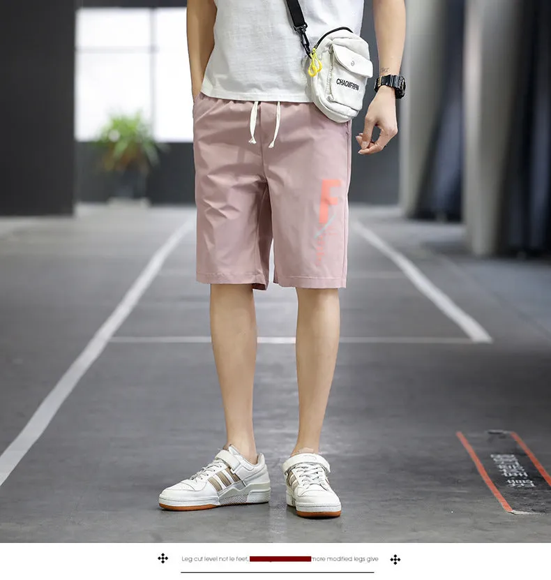 Summer Casual Shorts Men Trendy Hong Kong Mid-Length Beach Pants Young Cargo Shorts