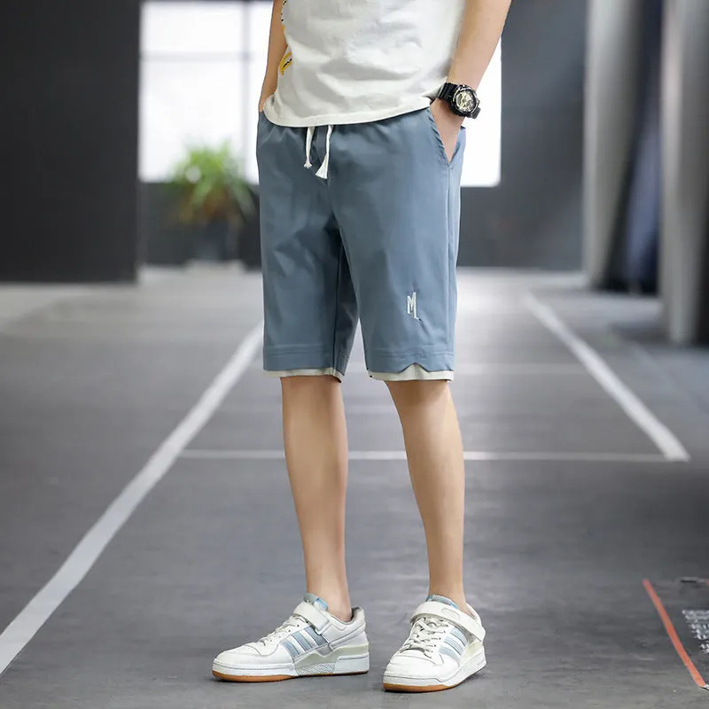 Summer Casual Shorts Men Trendy Hong Kong Mid-Length Beach Pants Young Cargo Shorts