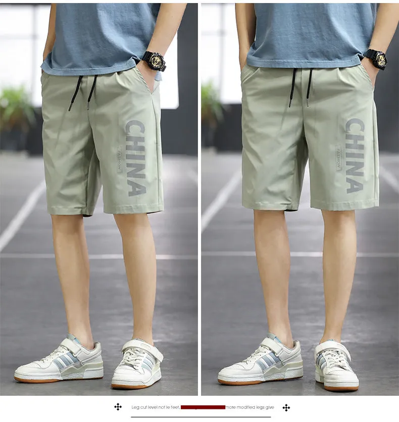 Summer Casual Shorts Men Trendy Hong Kong Mid-Length Beach Pants Young Cargo Shorts