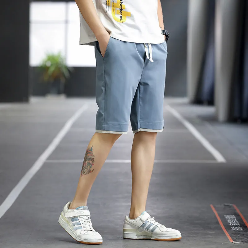 Summer Casual Shorts Men Trendy Hong Kong Mid-Length Beach Pants Young Cargo Shorts