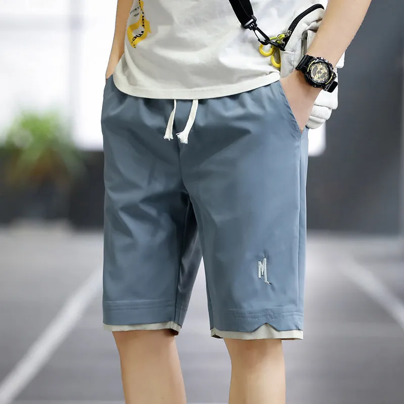 Summer Casual Shorts Men Trendy Hong Kong Mid-Length Beach Pants Young Cargo Shorts