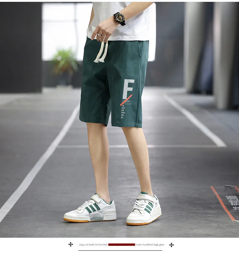 Summer Casual Shorts Men Trendy Hong Kong Mid-Length Beach Pants Young Cargo Shorts