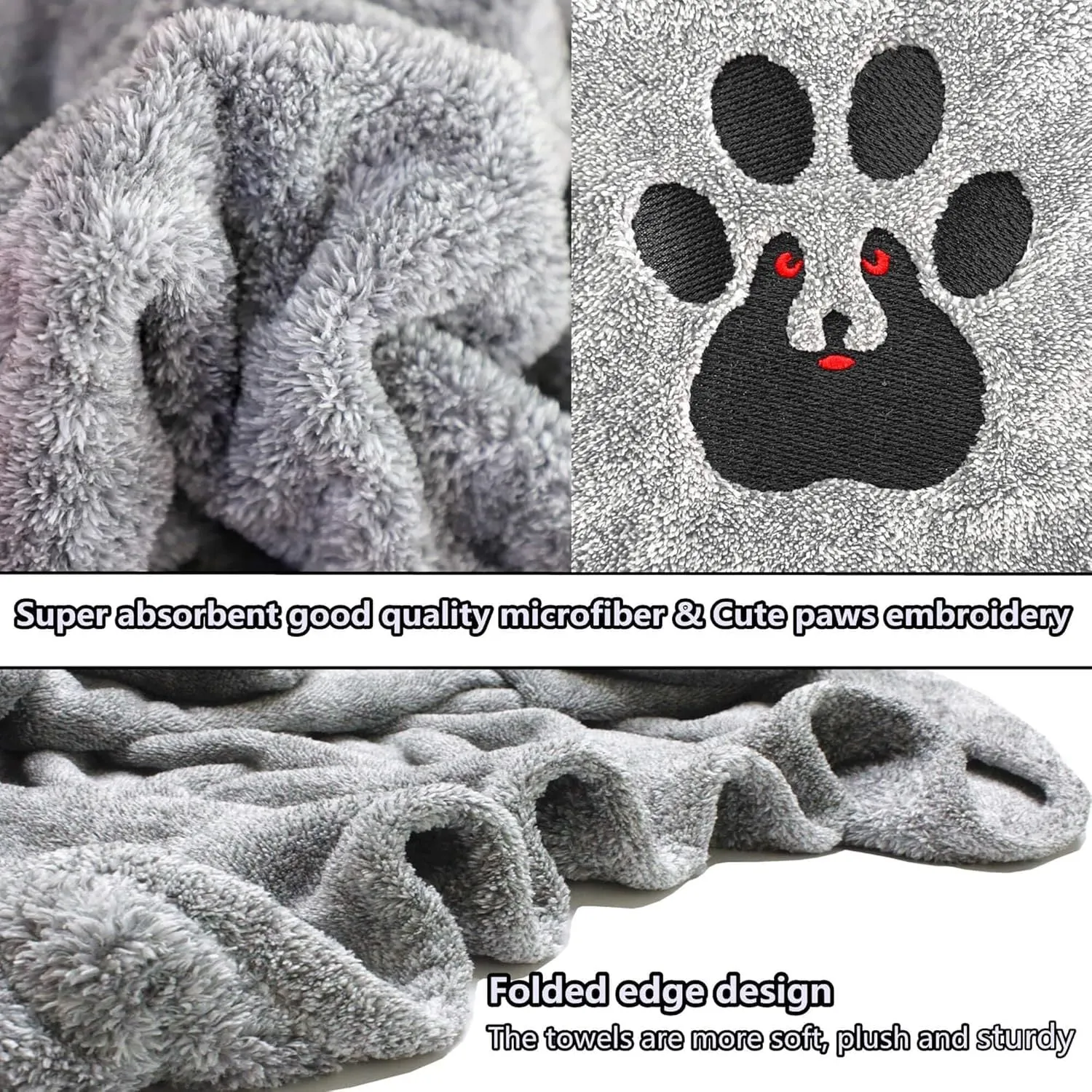 Super Absorbent Dog Bath Towels For Fast Drying - Soft Microfiber Towel For Dogs And Cats