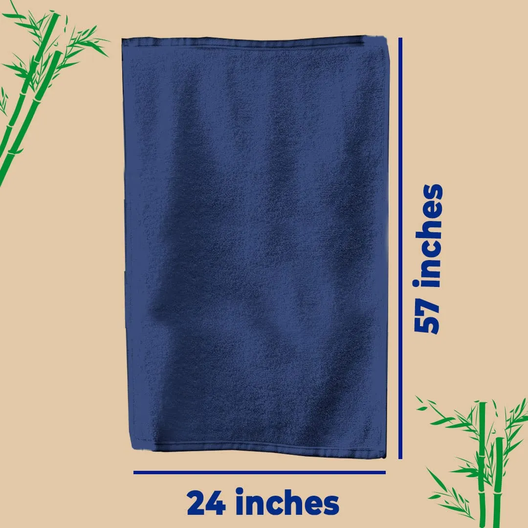 The Better Home Bamboo Bath Towel for Men & Women | 450GSM Bamboo Towel | Ultra Soft, Hyper Absorbent & Anti Odour Bathing Towel | 27x54 inches (Pack of 2, Blue   Grey)