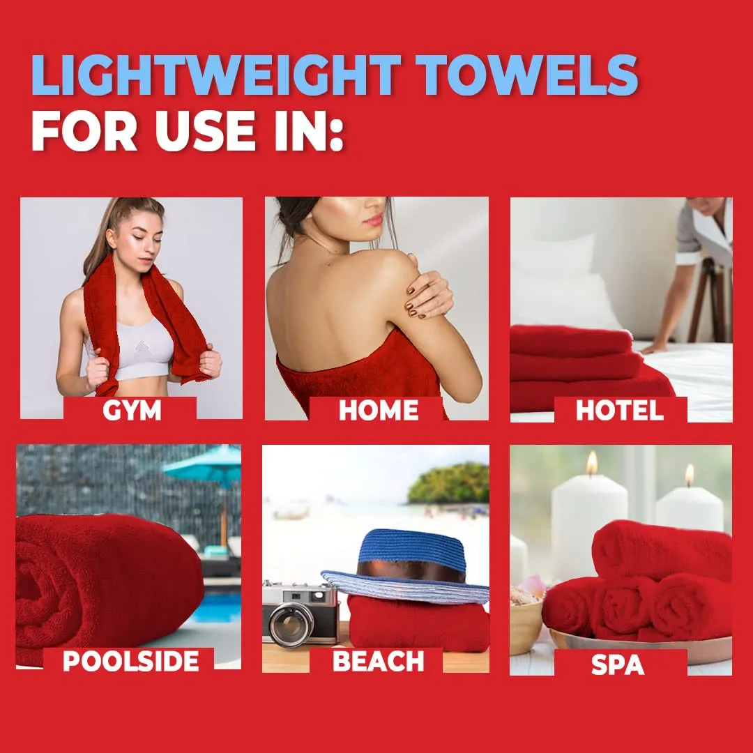 The Better Home Bamboo Bath Towel for Men & Women | 450GSM Bamboo Towel | Ultra Soft, Hyper Absorbent & Anti Odour Bathing Towel | 27x54 inches (Pack of 2, Red)