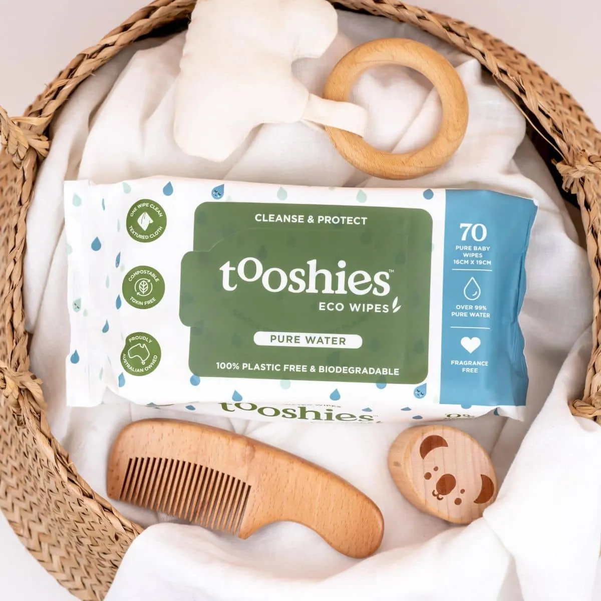 Tooshies Eco Pure 99% Water Baby Wipes