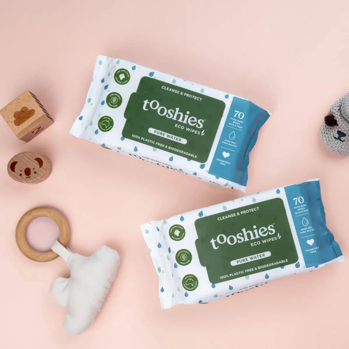 Tooshies Eco Pure 99% Water Baby Wipes