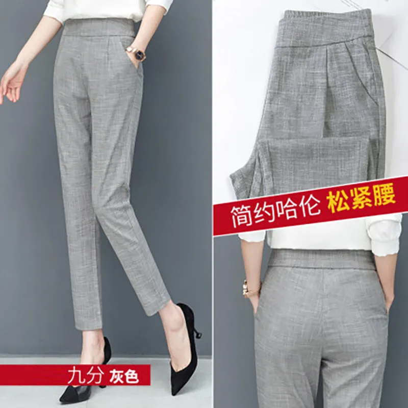 Trendy Women Pants Summer Korean Loose Slim Look Fit Casual Pencil Pants