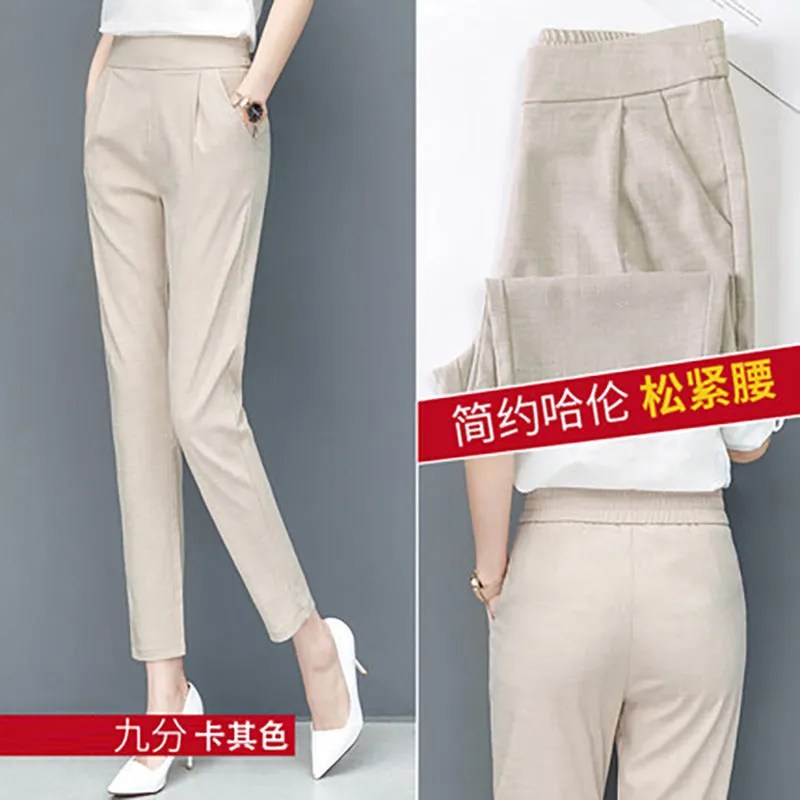 Trendy Women Pants Summer Korean Loose Slim Look Fit Casual Pencil Pants