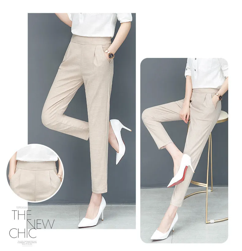 Trendy Women Pants Summer Korean Loose Slim Look Fit Casual Pencil Pants