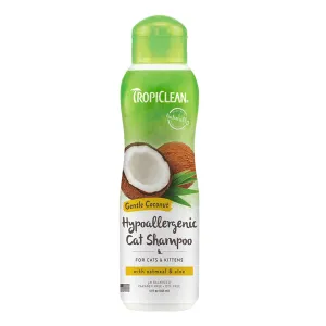 Tropiclean Cat Hypoallergenic Shampoo Gentle Coconut with Oatmeal & Aloe 12oz