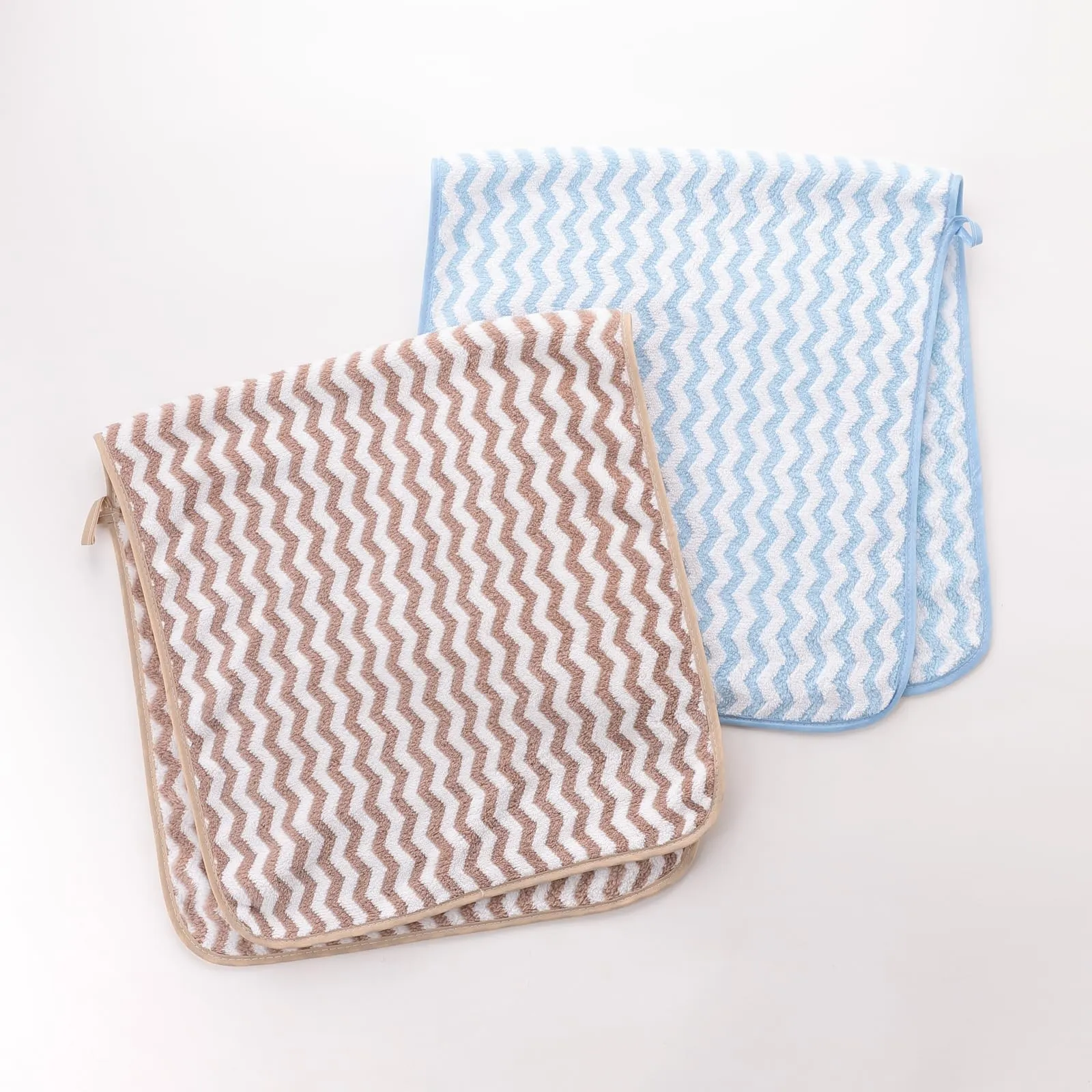 Urbane Home 2 Piece Hand Towel Set|280 GSM|Gtm & Workout Towels|Super Absorbent & Antibacterial Treatment|Small Size, Travel Friendly (Blue & Brown)