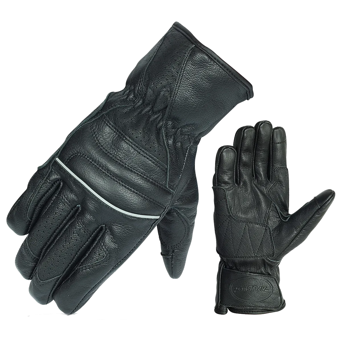 VL476 Premium Leather Driving Glove with Reflective Piping