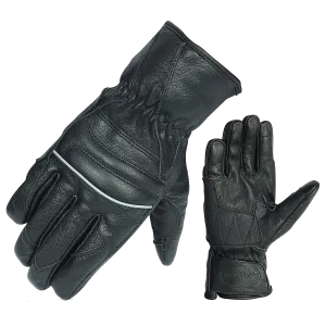 VL476 Premium Leather Driving Glove with Reflective Piping