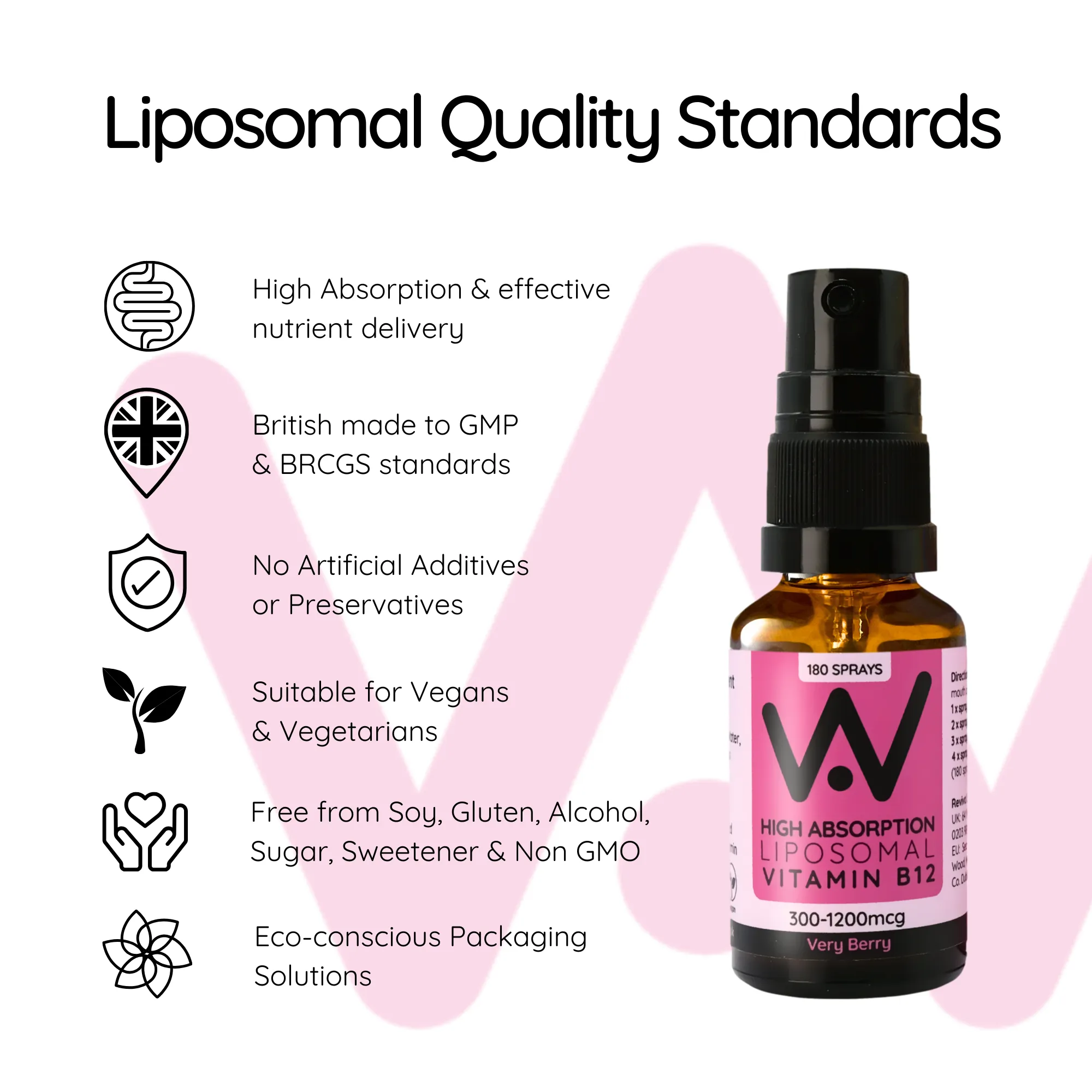 Well. Actually. Liposomal Vitamin B12 Methylcobalamin 1200mcg Spray - Very Berry Flavour 30ml