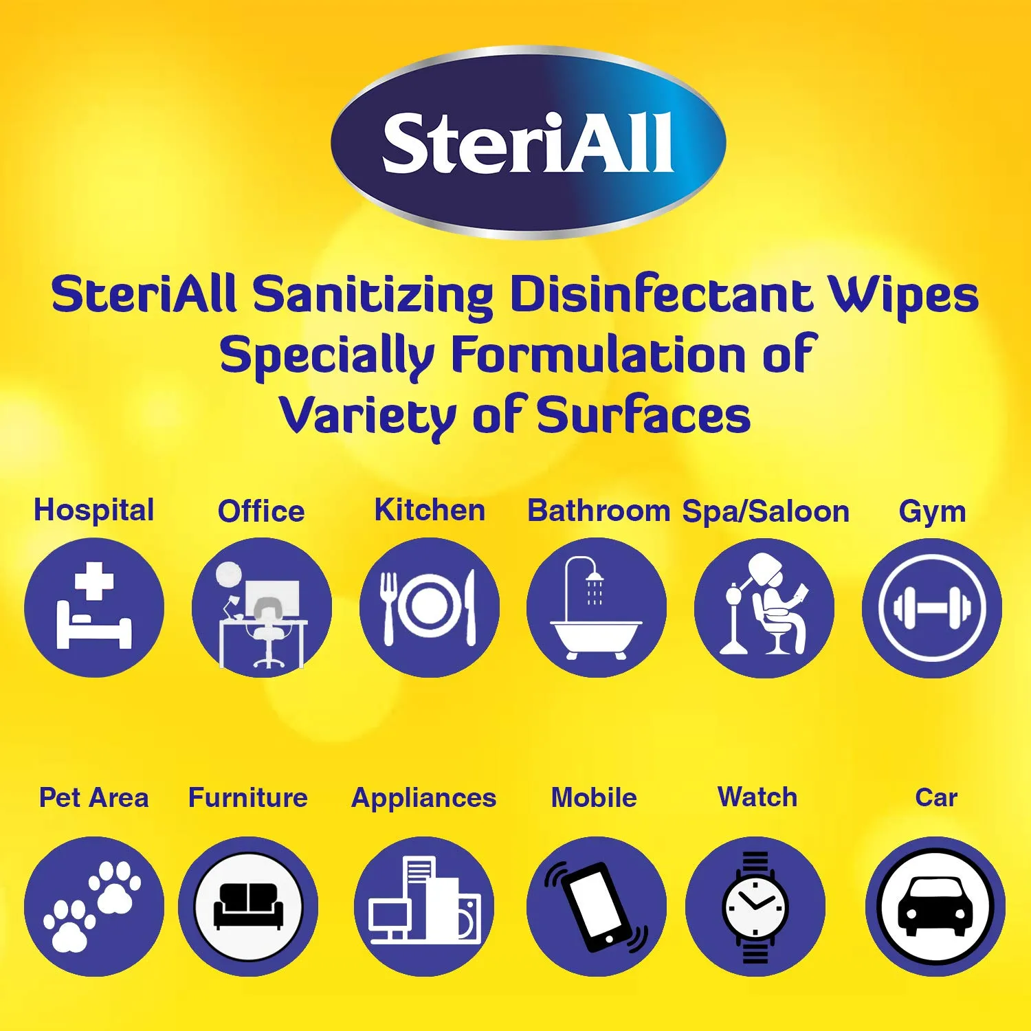 West-Coast SteriAll Sanitizing Disinfectant Wipes for Hands, Body and Surfaces 50 Wipes (1 Canister Jar)