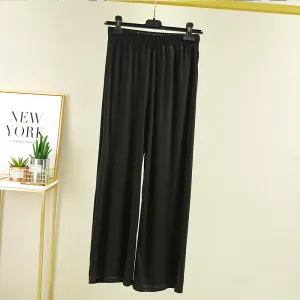 Women Loose Outdoor Trendy Casual Thin Plus Size Cozy Ankle-Length Wide Leg Pants