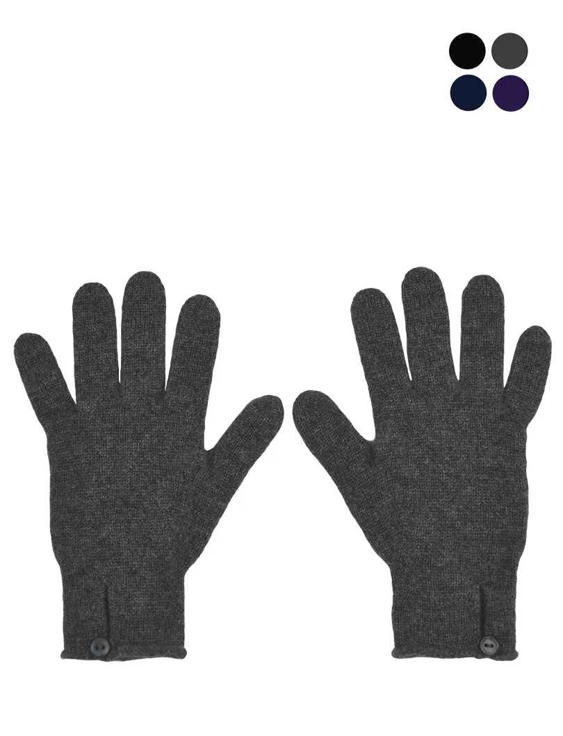 Womens Scottish Cashmere Button and Loop Gloves