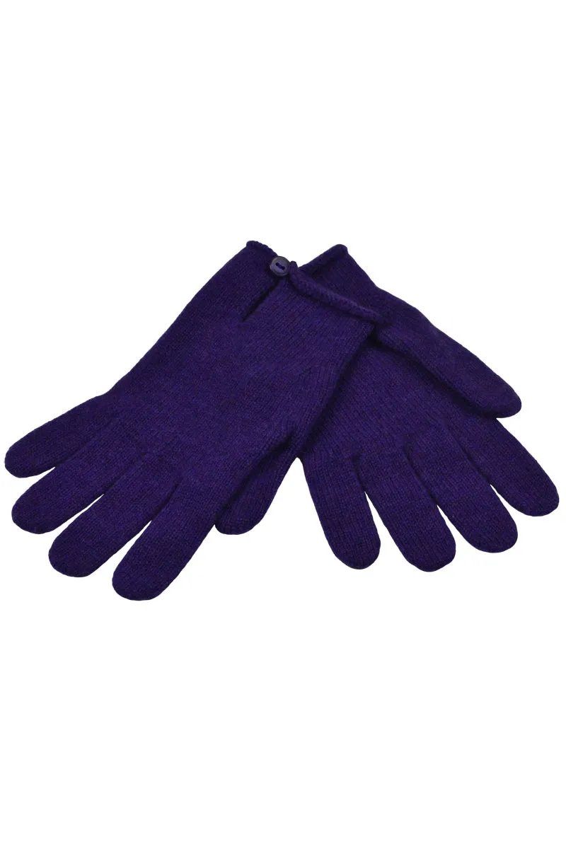 Womens Scottish Cashmere Button and Loop Gloves